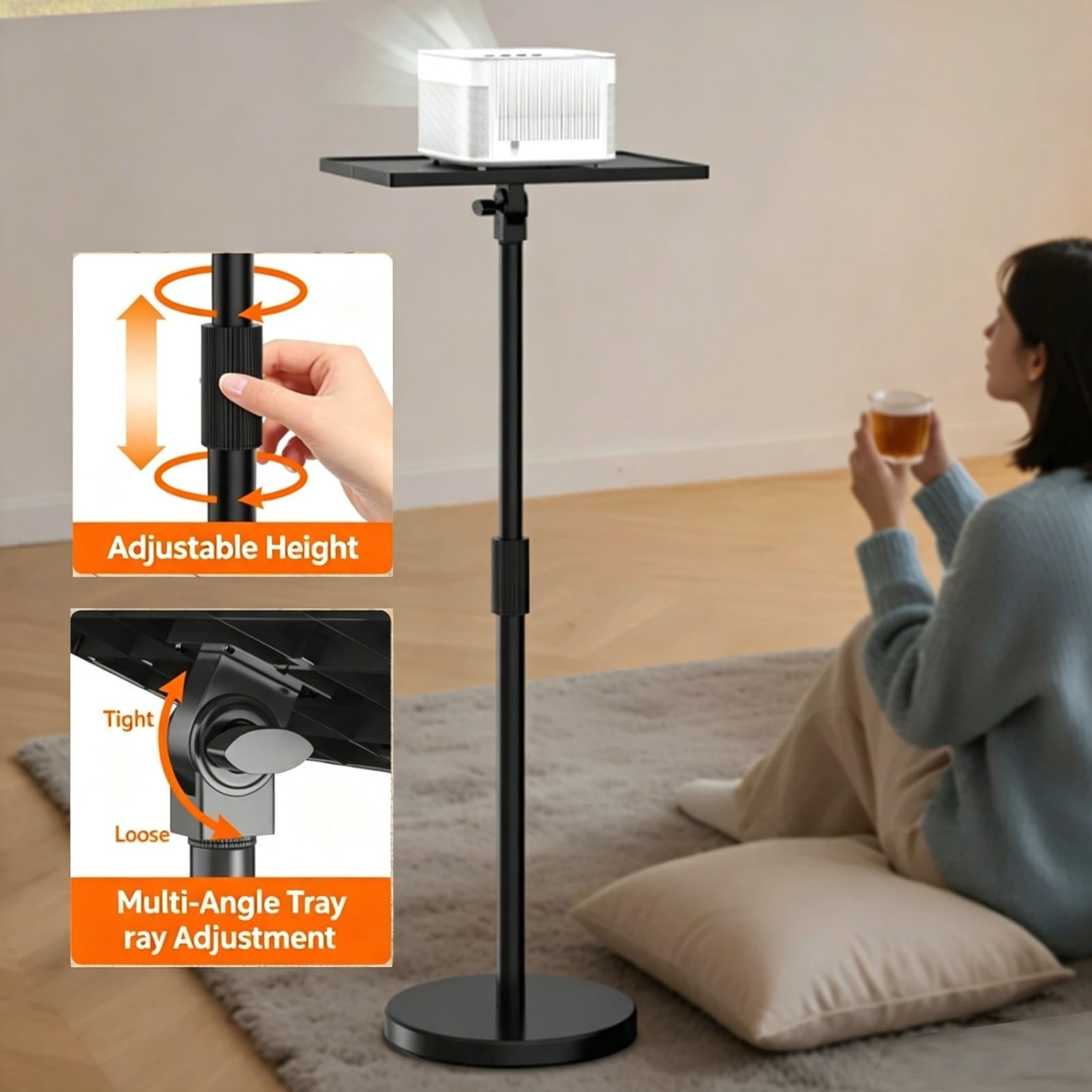 Soporte For Proyector Portátil, Estante For Computadora De Altura Ajustable