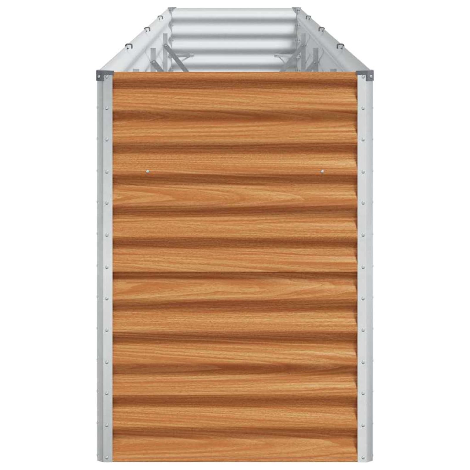 Gecheer Letto rialzato da Giardino, per orto e Fiori, 390 x 50 x 68 cm, Acciaio zincato, Fondo Aperto, drenaggio ottimale, per terrazza e Giardino