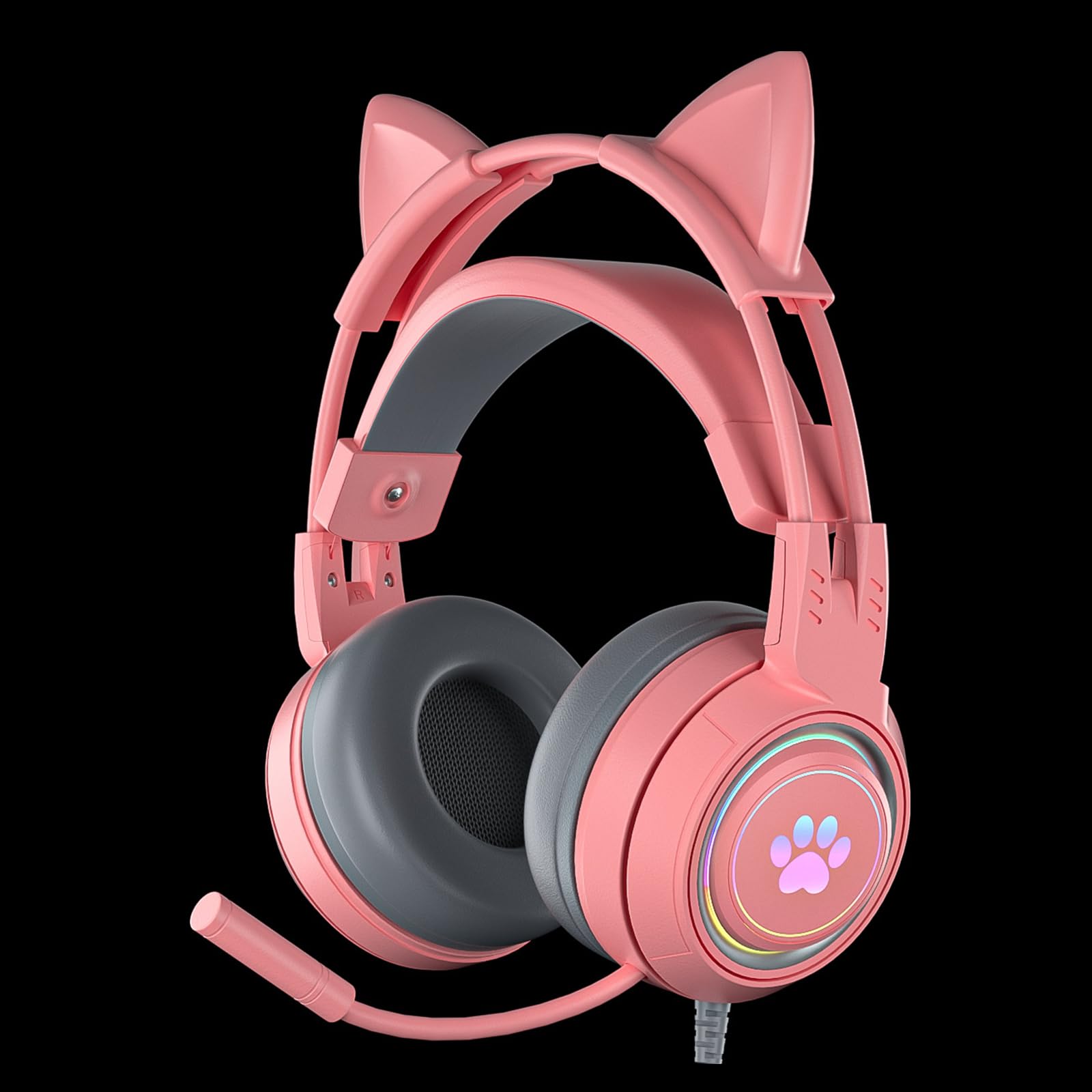 G25 przewodowe słuchawki gamingowe 3,5 mm wtyczka Glowin Gamer Headset Stereo Surround Sound z mikrofonem dla graczy, pracy biurowej