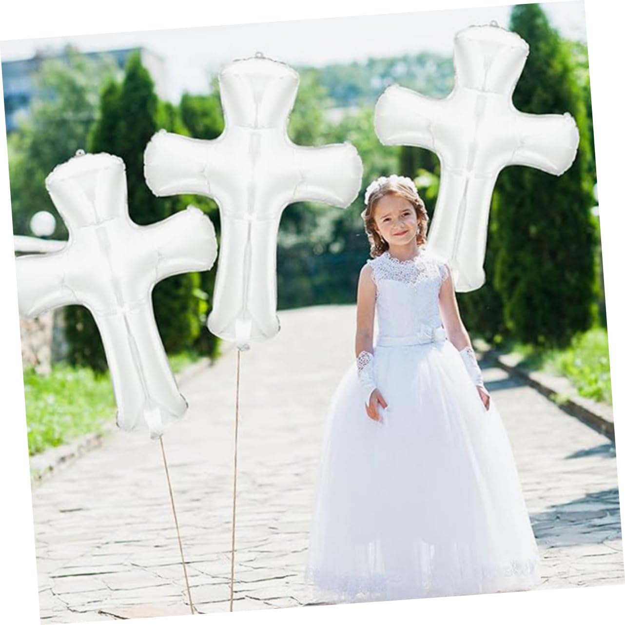 Décorations De Ballons En Croix, 4 Ballons Dorés En Forme De Croix Pour Baptemes Fetes Prenatales Et Celebrations~p124877850