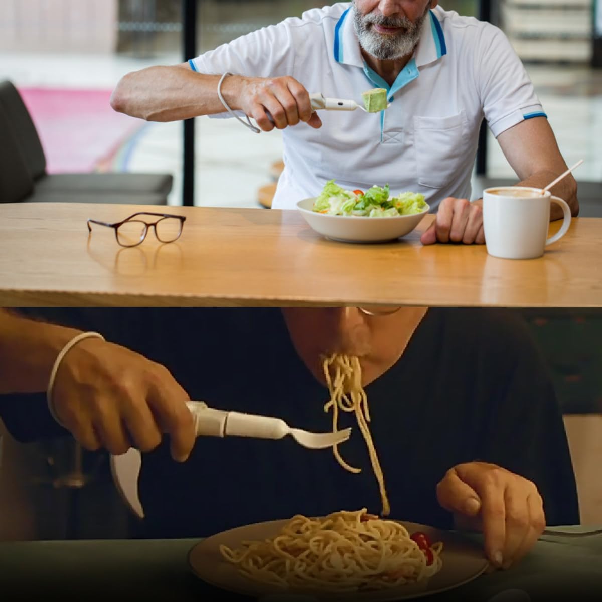 Cuchara estabilizadora para temblores de manos, utensilio inteligente de autoequilibrio para Parkinson y temblor esencial, ayuda alimentaria portátil