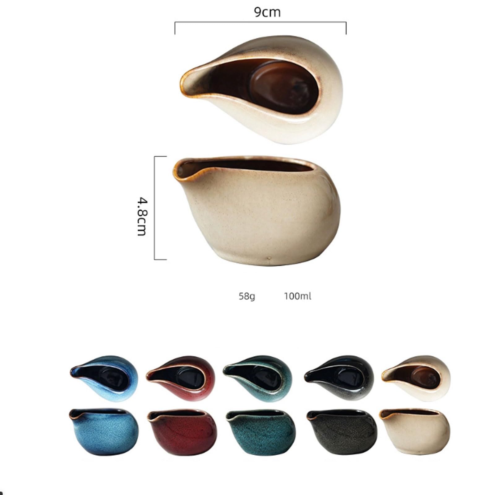 Pot à lait, saucière, verre à eau, pichet, crémier, distributeur de café, sucrier, ensemble de 2 pièces en céramique transformée au four, motif goutte, émail unique, bec verseur anti-goutte artis