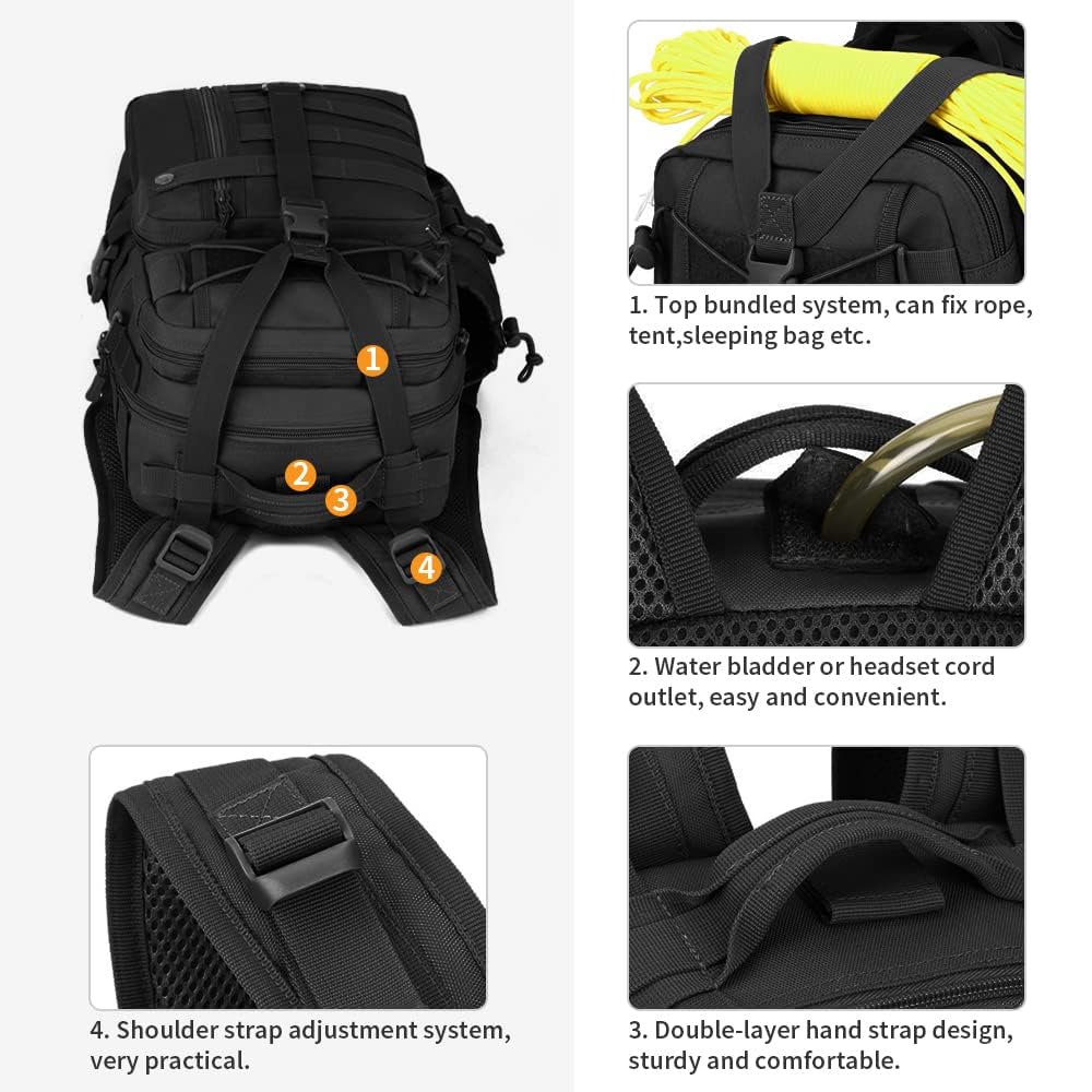 HUNTVP 30L Taktischer Militär-Rucksack - Wasserdicht & MOLLE-fähig Für Camping, Wandern & Reisen