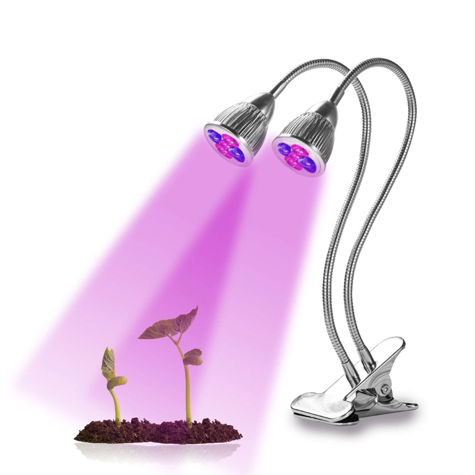 RONGGO Plant Light Grow for Indoor with 10 LEDs Full Spectrum10W LED Lamp 360°Adjustable Gooseneck for Flower Fruit Seeds Succulents Growing Indoor House Plants