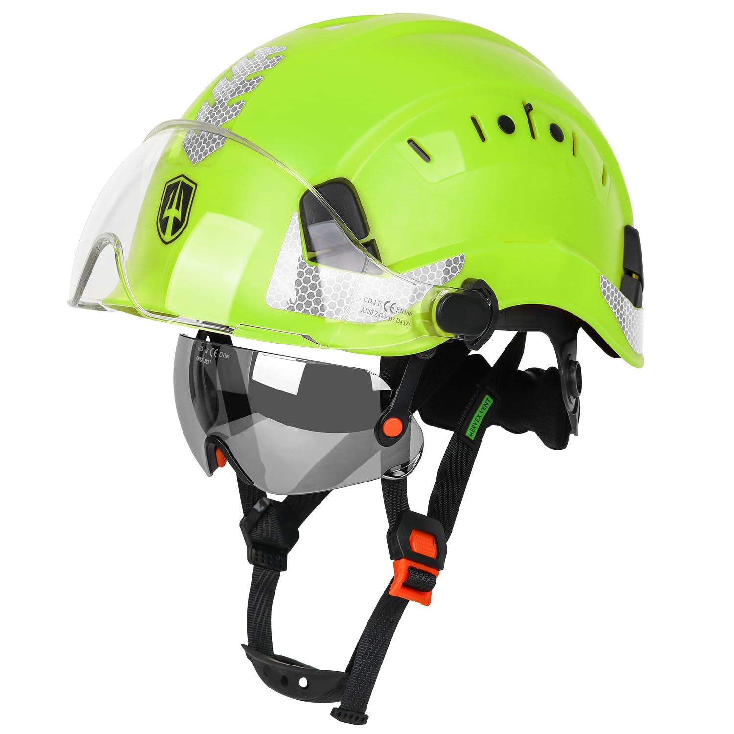 GREEN DEVIL Construction Safety Helmet Hard Hat with Visor and Safety Glasses ANSI Z89.1 Cascos De Construccion Vented ABS Work Hardhat for Men&Women