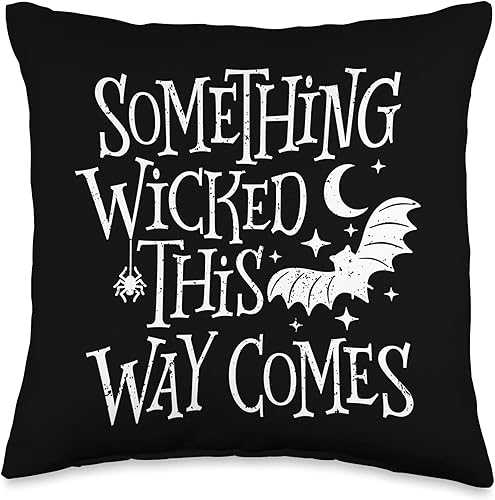 Something Wicked This Way Comes - Almohada para Halloween, 16.0 x 16.0in, multicolor