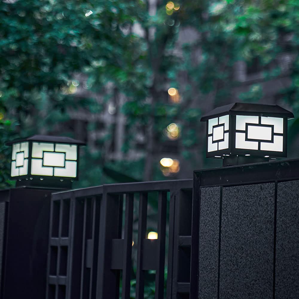 Lampada a LED in Acrilico a Luce Solare Lampada da Esterno Nera a Colonna per Giardino all'aperto con Montaggio a Giardino, Impermeabile