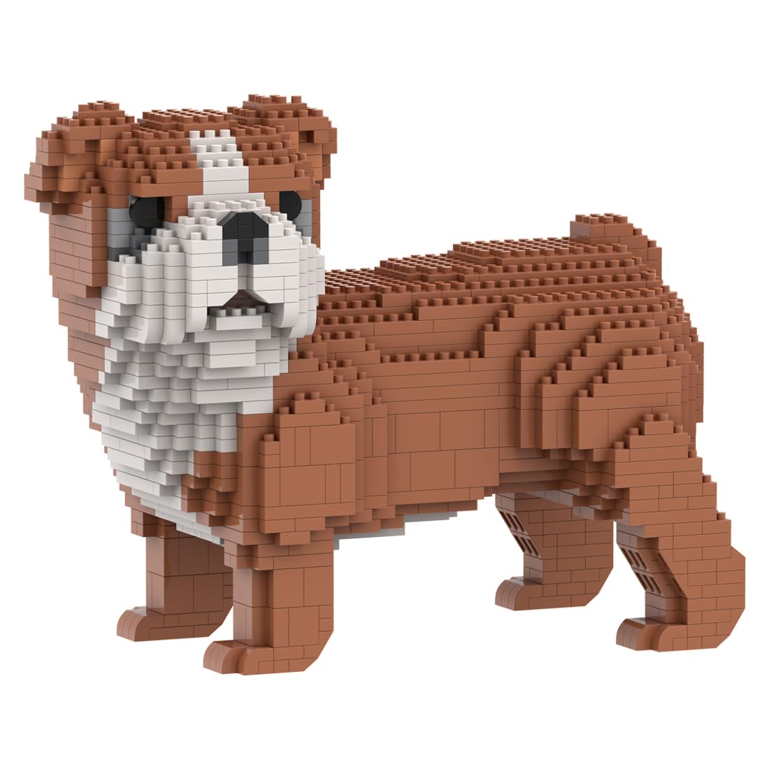 Atomic Building English Bulldog Figure to Build with Miniature Blocks