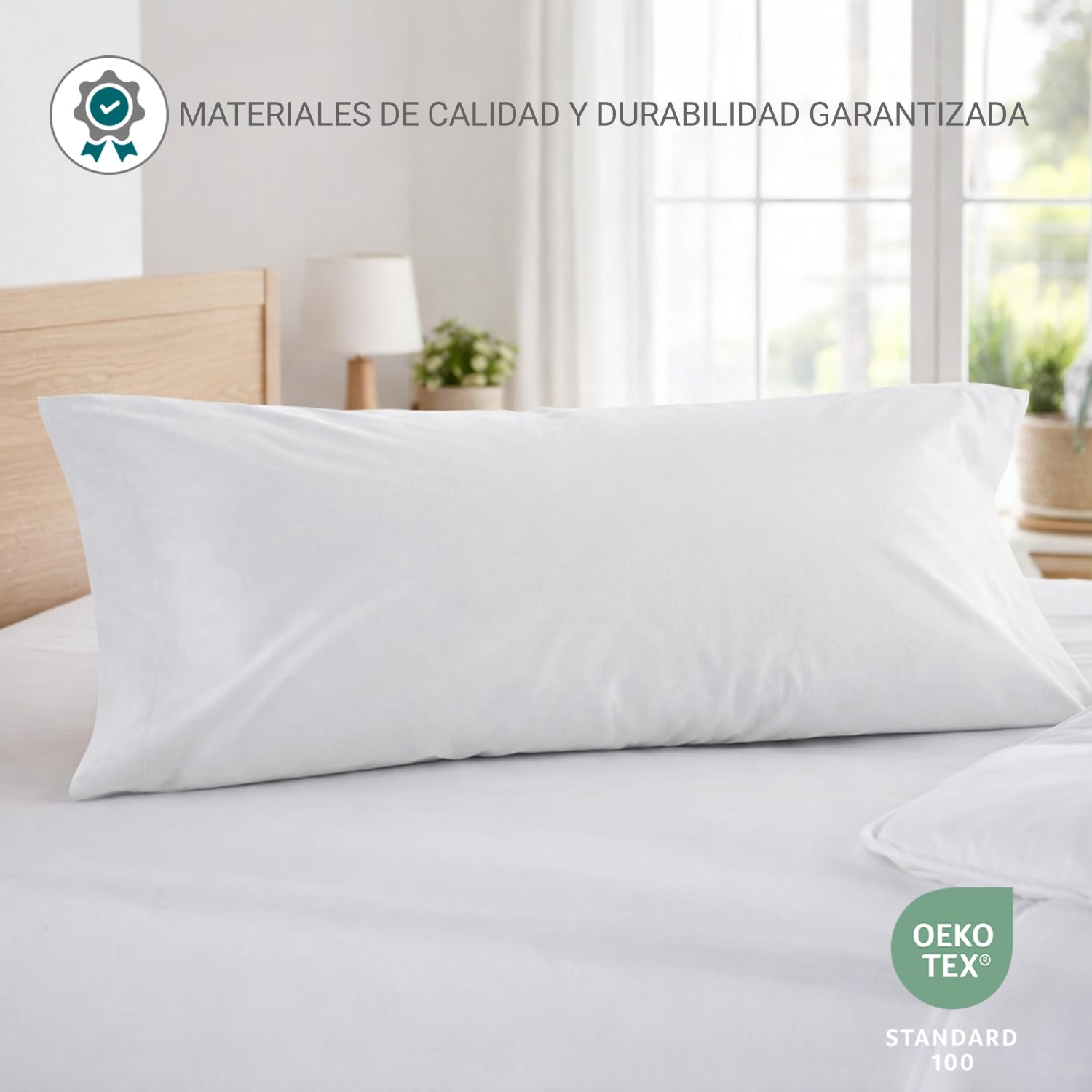 ECOMMERC3 | Poszewka na poduszkę 45 x 70 cm Opakowanie 2 100% bawełna - Poszewka na poduszkę Kolor biały Miękkość i świeżość zapewniają oddychalność, hipoalergiczność i trwałość odpoczynku