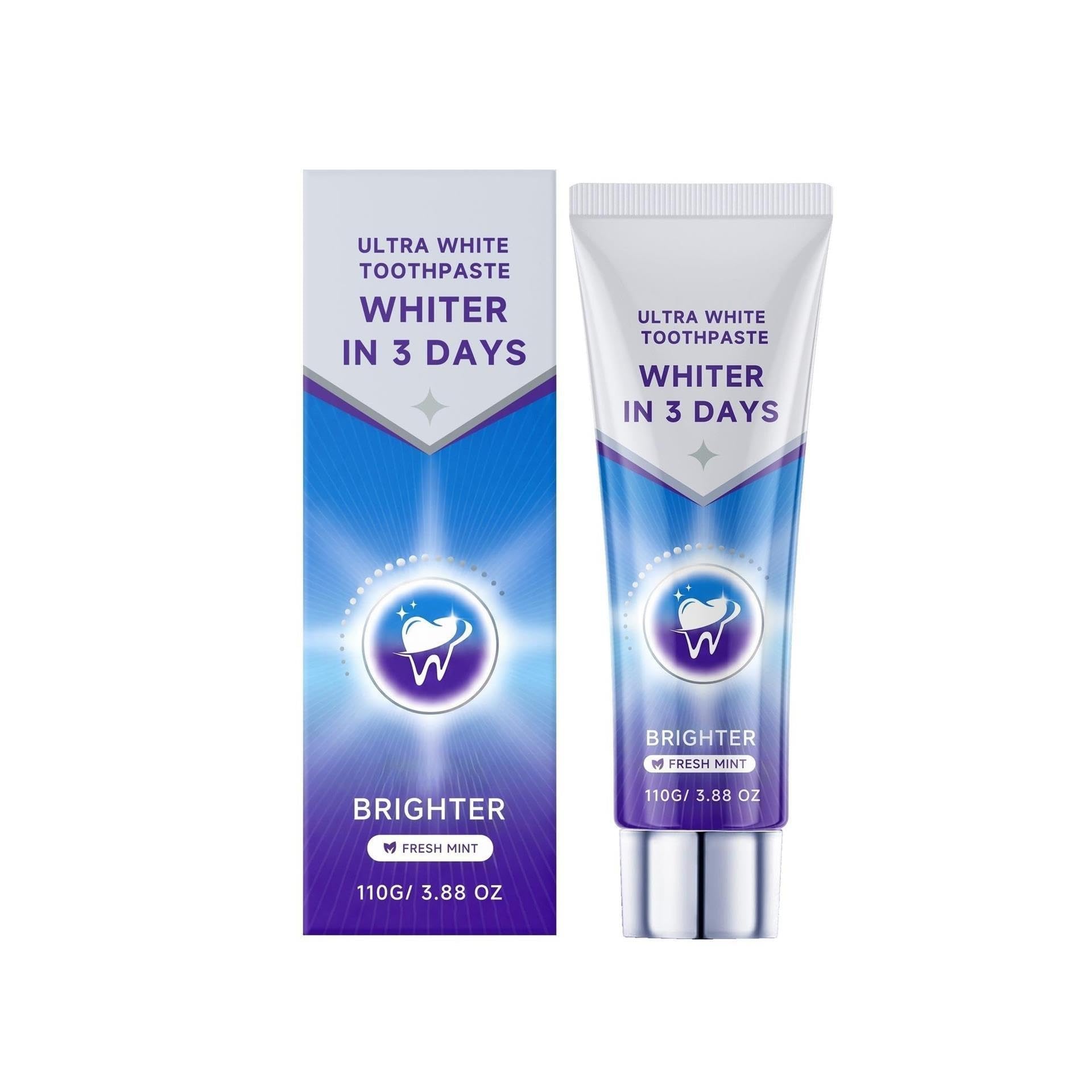 Dentifrice violet rafraîchissant, élimine en douceur les taches à la surface des dents, protège l'émail et rafraîchit l'haleine(3pcs)