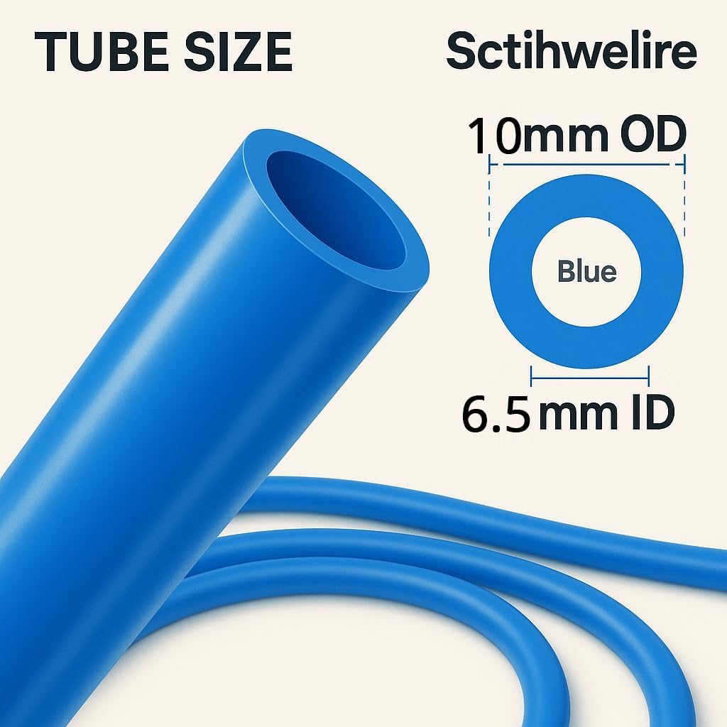 PU Air Line Kit 10mm OD x 6.5mm ID – 32.8ft Blue Flexible Hose with Push to Connect Fittings, Tube Cutter – Pneumatic Air Tubing Kit for Compressor, Air Tools, Laser Assist
