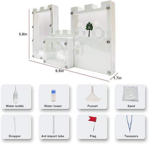 Miniatura 6 de EXBEPE Gran castillo de granja de hormigas de arena, ecosistema de hábitat de hormigas para estudiar colonia de hormigas Kit educativo de ciencia