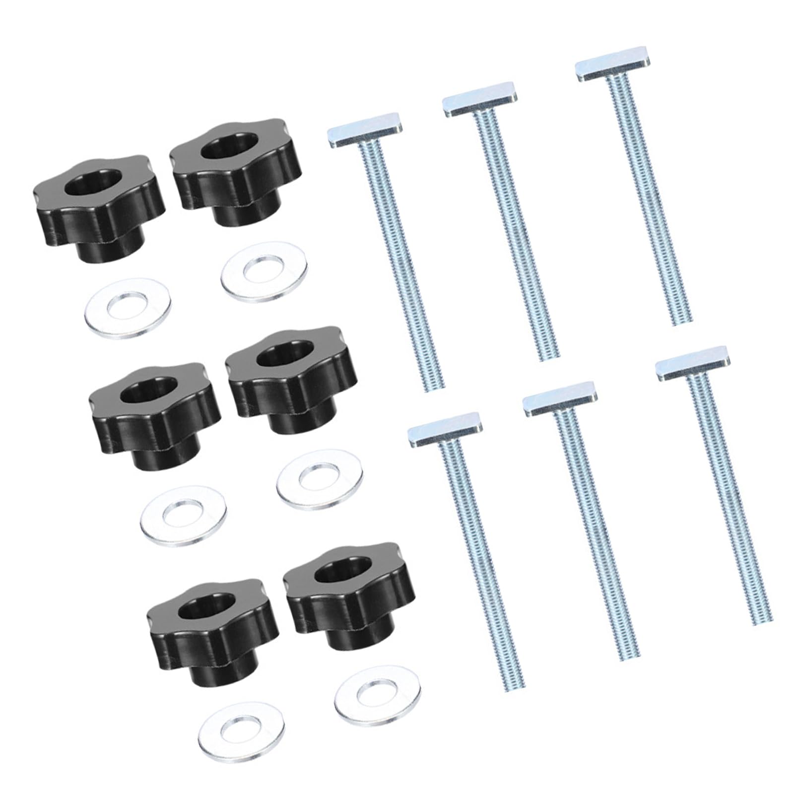 Asukohu Set Of 6 Premium 8Mm T Slot Fastener And Adjustable Star For Reliability 8Mm Star Screws Workshop Use Woodworking T Slot Hardware