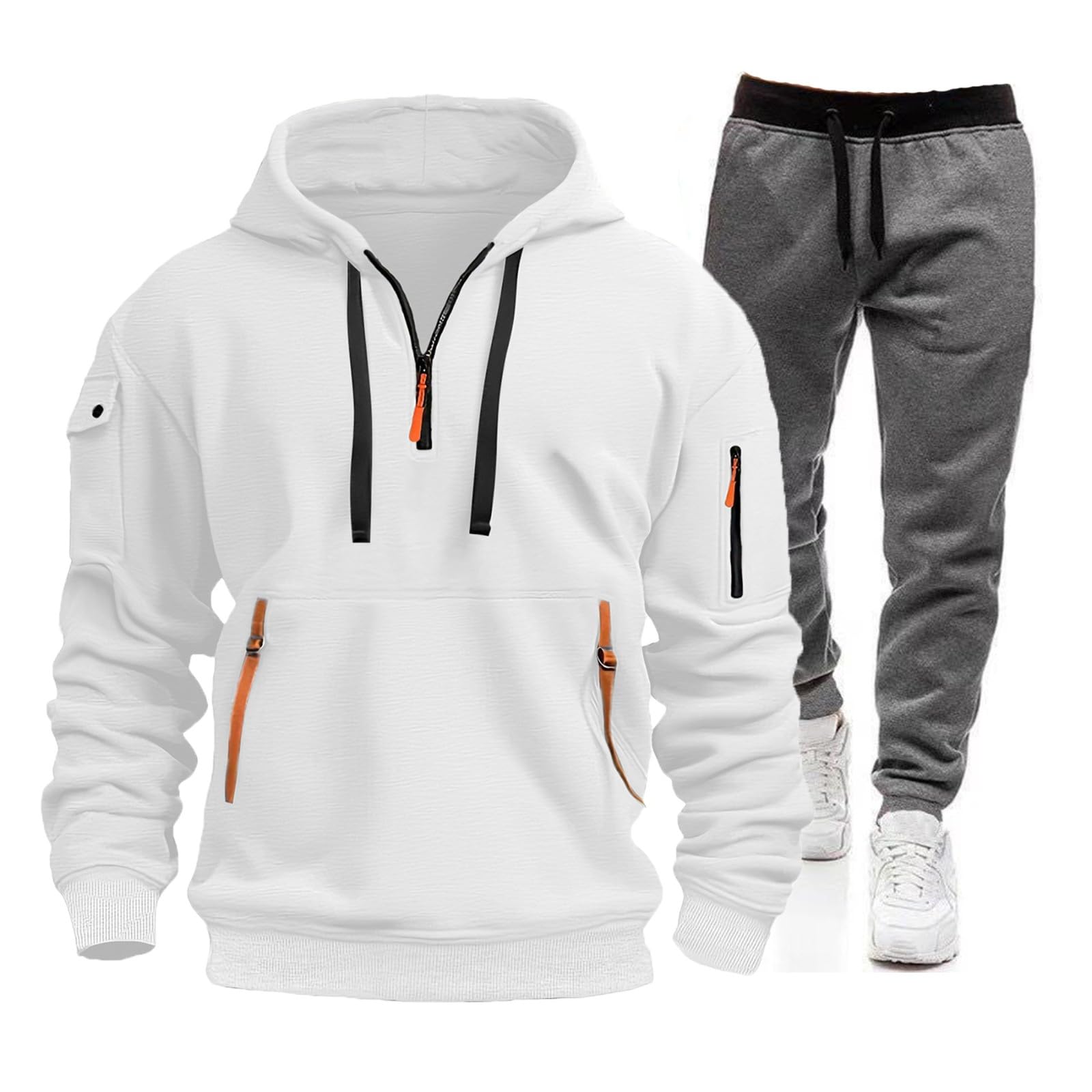 Ensemble de survêtement complet à capuche et jogging zippé pour homme