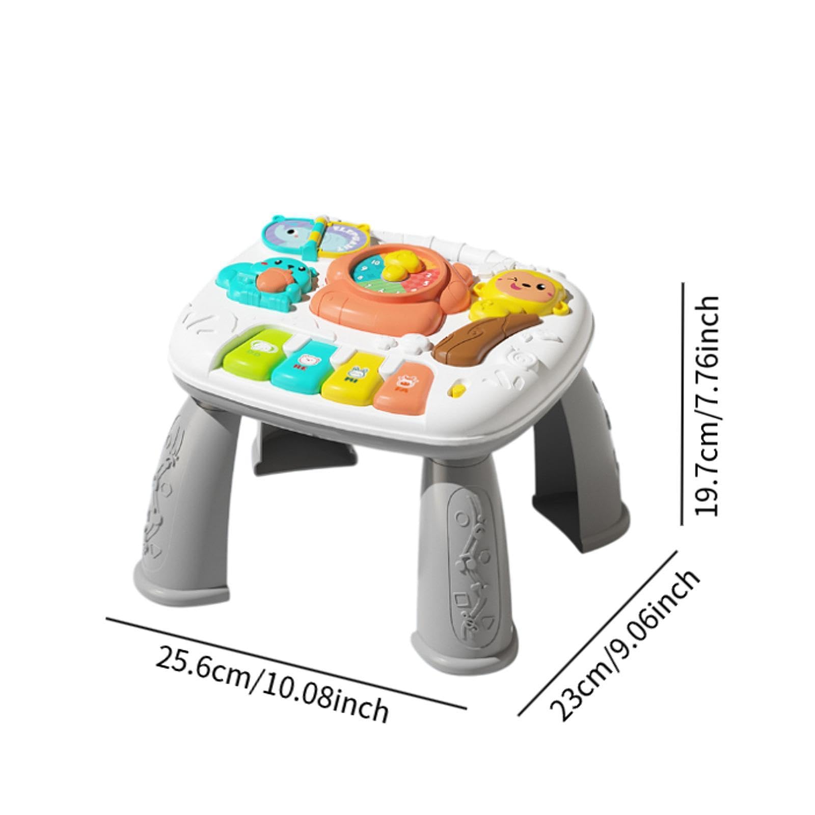 Mesa de Aprendizaje de Actividades para Bebés, Juguetes, Mesa de Aprendizaje Musical para Niñas de 3, 4, 5 Y 6 años, Color Gris, Gris