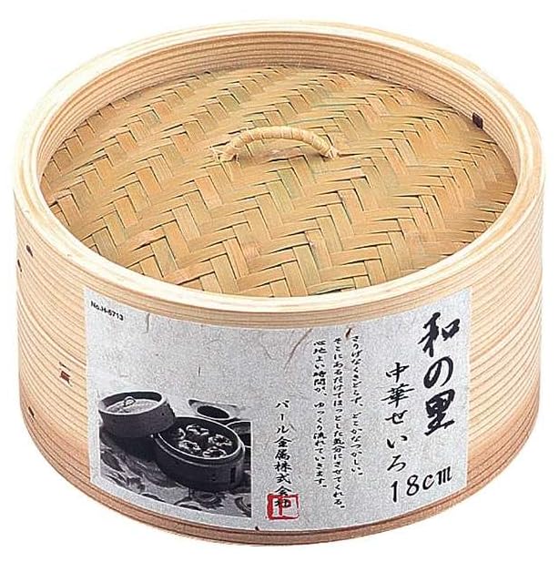 Pearl Metal Wanosato Chinese Seiro, 7.1 inches (18 cm), H-5713 Steamer, Steamed Vegetables, Small Basket Packaging, Natural Wood, Natural Bamboo : Home & Kitchen