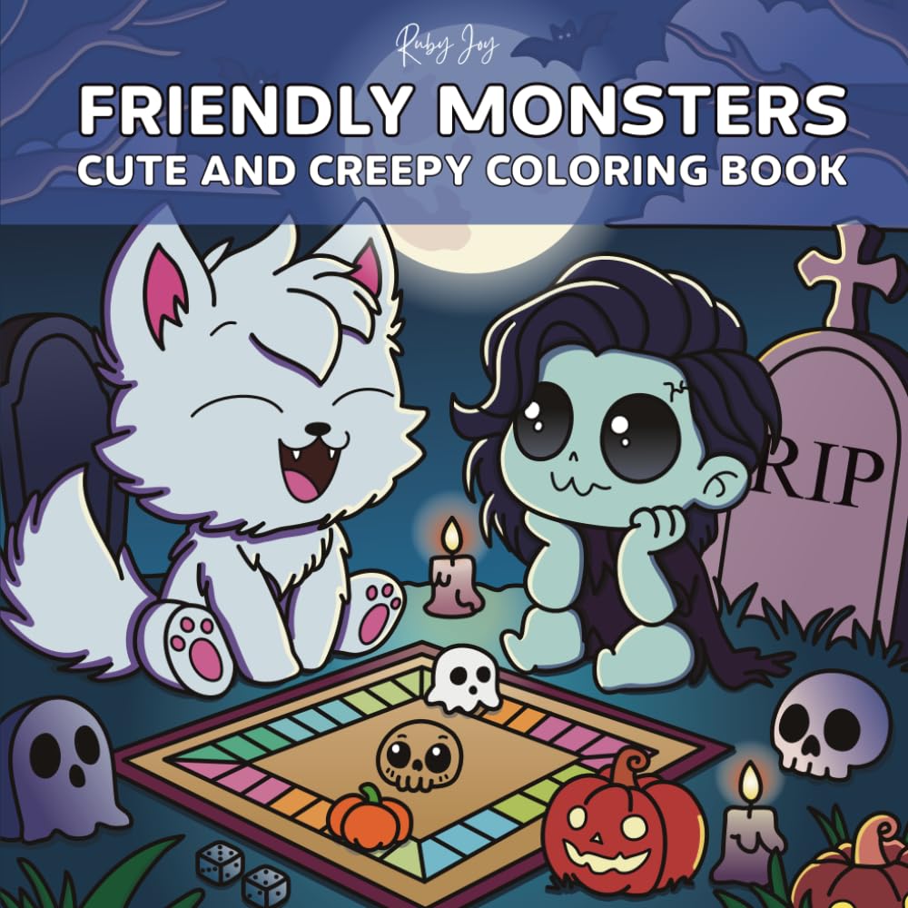Friendly Monsters: Cute and Creepy Coloring Book