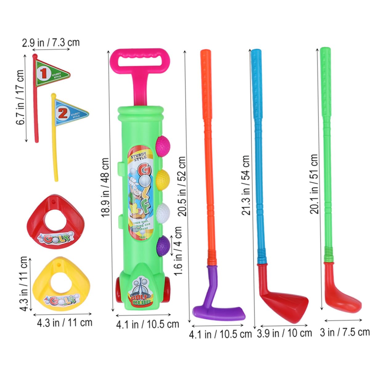 Gatuida 2 set Giochi Sportivi Adulti per Divertimento Indoor Outdoor Kit Giocattoli Educativi Golf Verde Attività Genitore-figlio per Sviluppo Fisico e Mentale