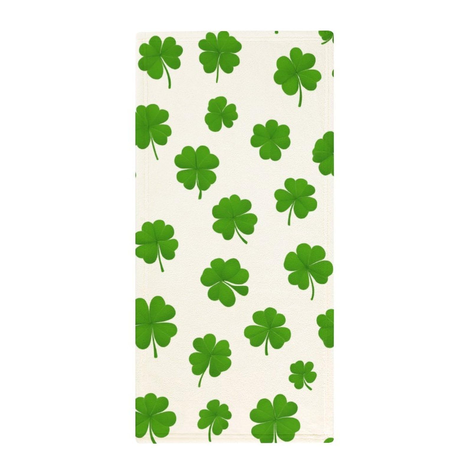 Anceky Multi-Purpose Fitness Towels, Green Shamrocks Lucky Grass Clovers Pattern Quick-Dry Absorbent Gym & Yoga Towels for Sports, Travel & Spa