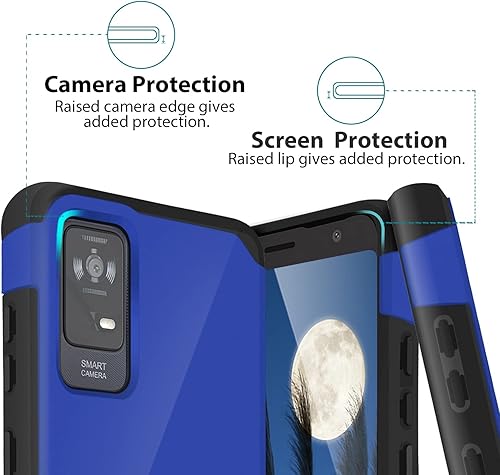 Miniatura 5 de TJS Compatible con TCL ION X Case, TCL ION V, TCL 40 Z, híbrido de doble capa (compatible con montaje magnético) a prueba de golpes, funda de