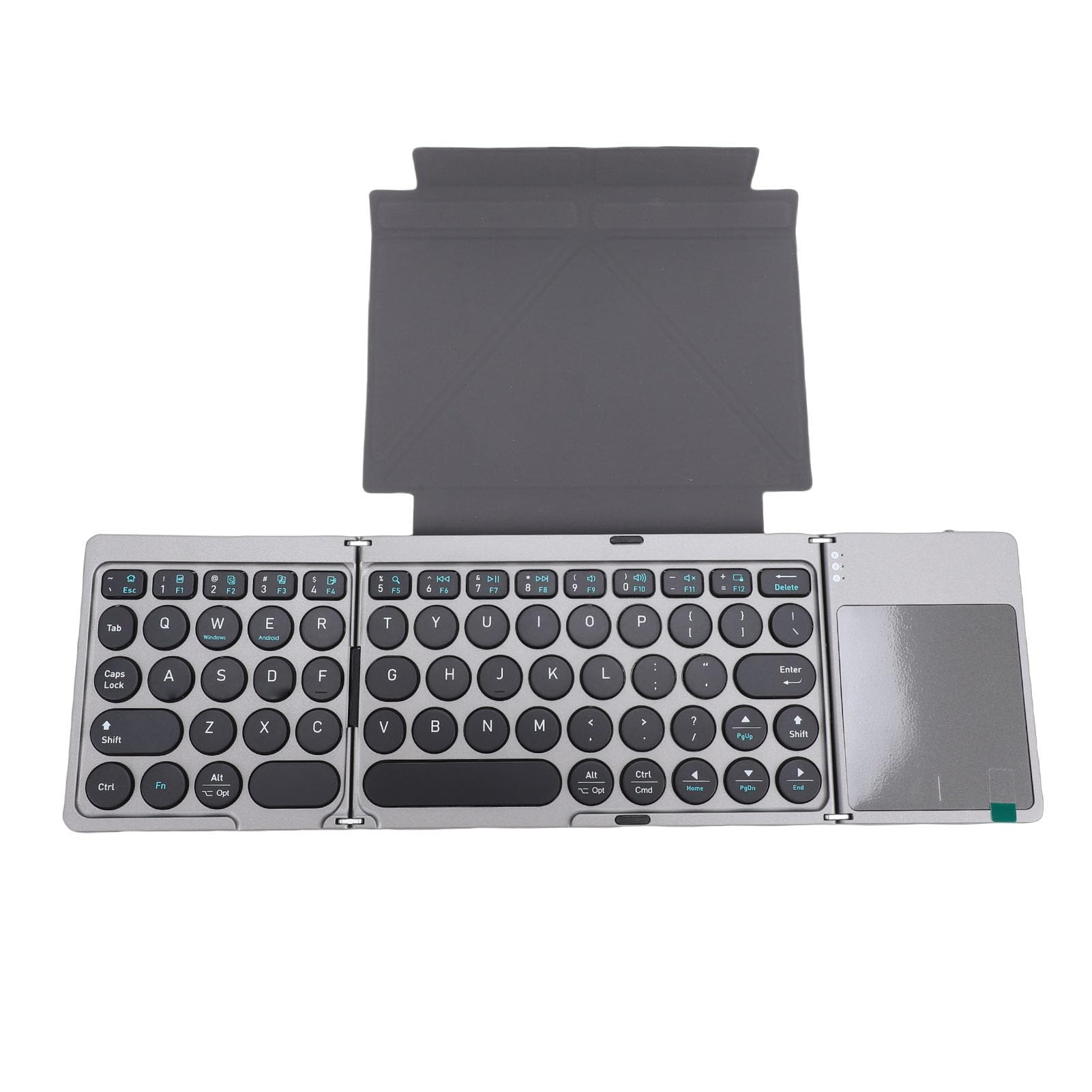 Tastiera Bluetooth Pieghevole, Wireless Portatile con Touchpad e Custodia in Pelle PU per Tablet Laptop Smartphone 3 Dispositivi