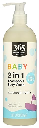 365 by Whole Foods Market, Champú Body Wash 2 en 1 Baby & Up Lavender Honey, 16 Fl Oz