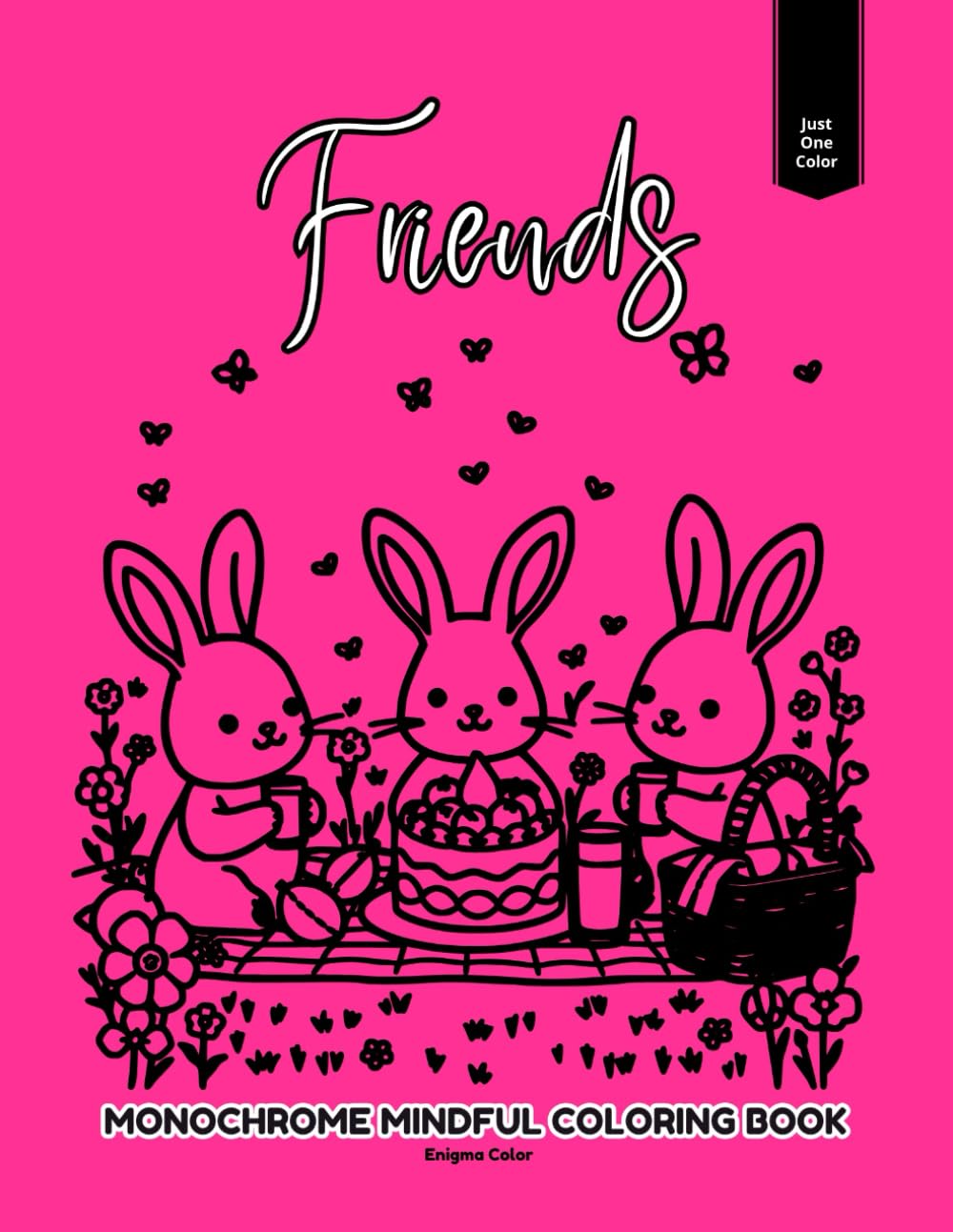 Monochrome Mindful Coloring Book: Friends: A Black & White Coloring Experience with 40 Open Designs