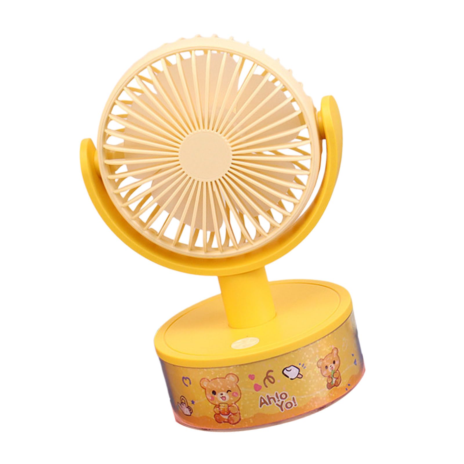 Uqezagpa Yellow Multifunctional Desk Fan With Light Adjustable Air Circulation For Various Spaces Multifunctional Desk Fan