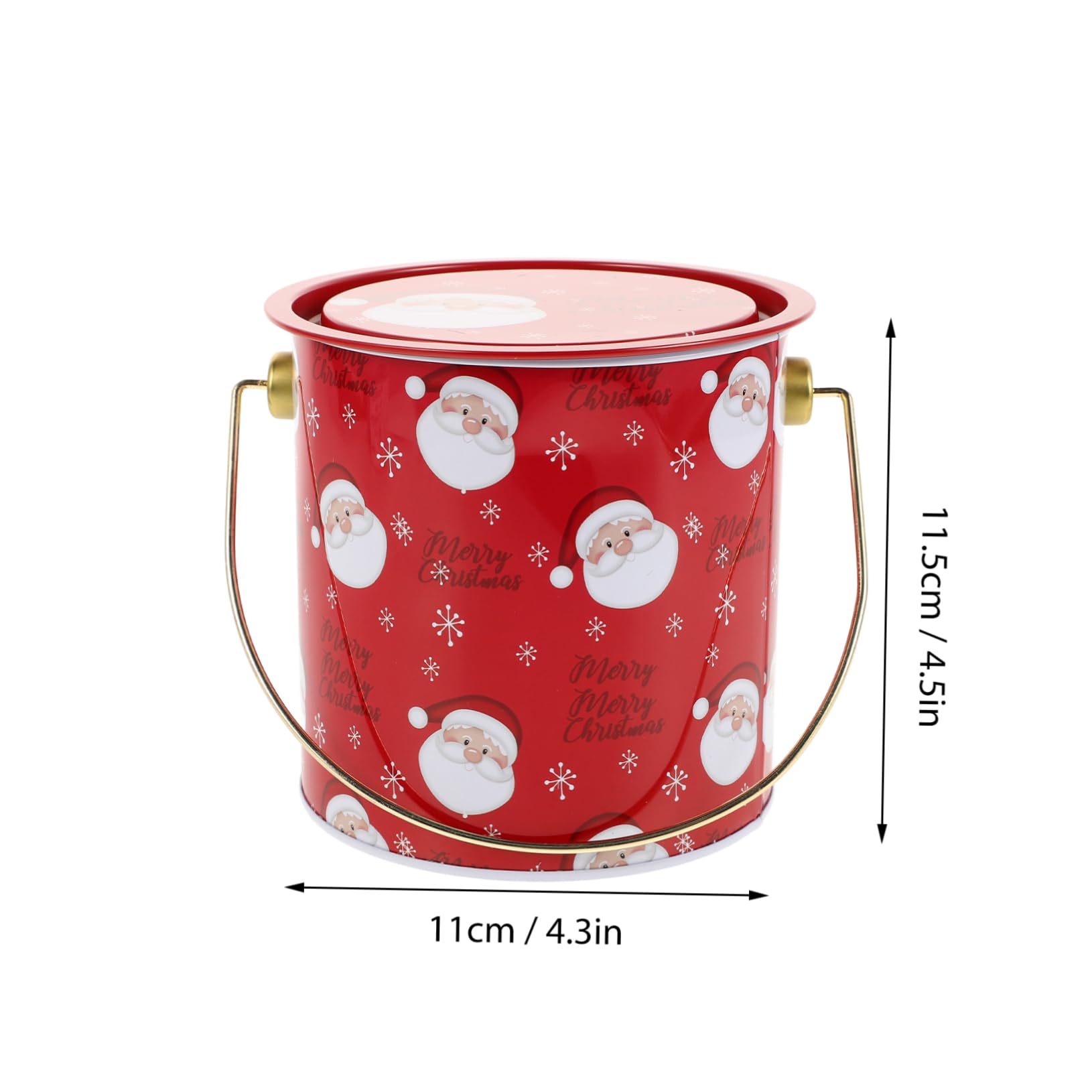 Hohopeti Xmas Candy Storage Christmas Snowy Candy Jars Holiday Snack Jars Cookie Tins for Christmas Decorative Tinplate Buckets