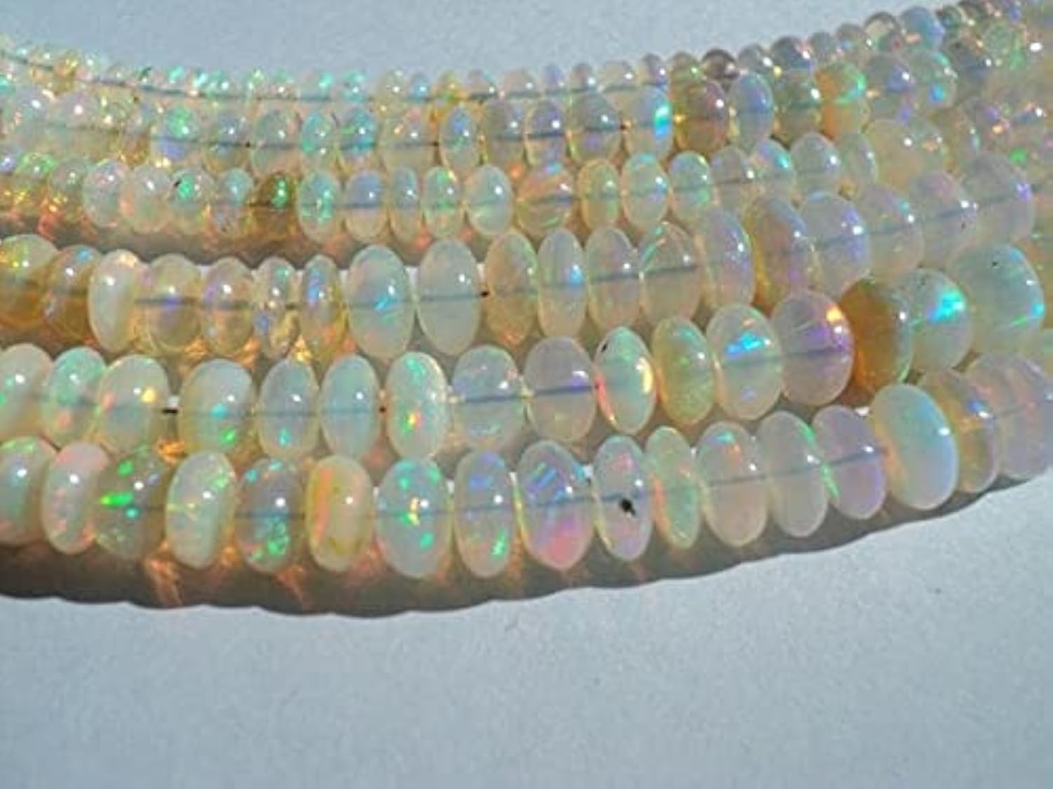 Opale de Welo naturelle en rondelles lisses 5-8mm pour réparer et enfiler un collier