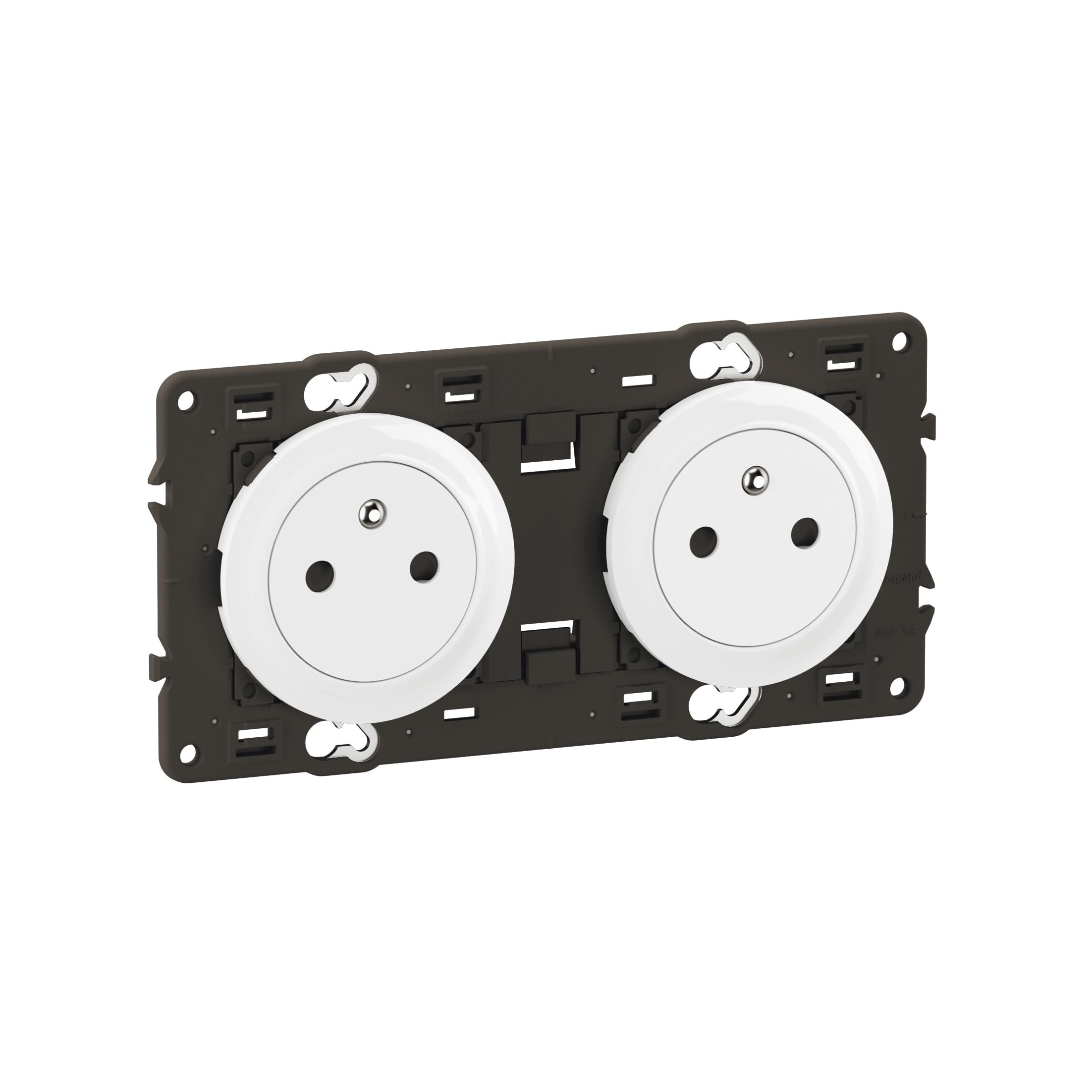 LEGRAND - Prise Electrique Double avec Terre Céliane Surface Confort - Prise Affleurante avec Socle Rétractable - Blanc - A compléter avec une plaque