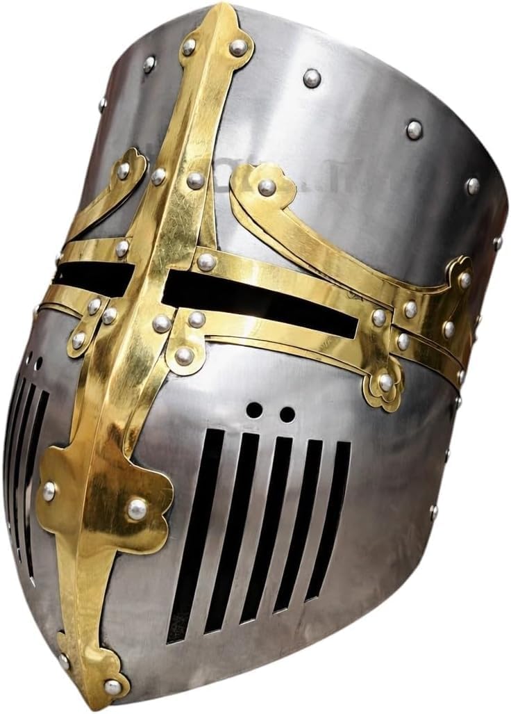 Hand-Forged Medieval Crusader Helmet – Steel 18 Gauge