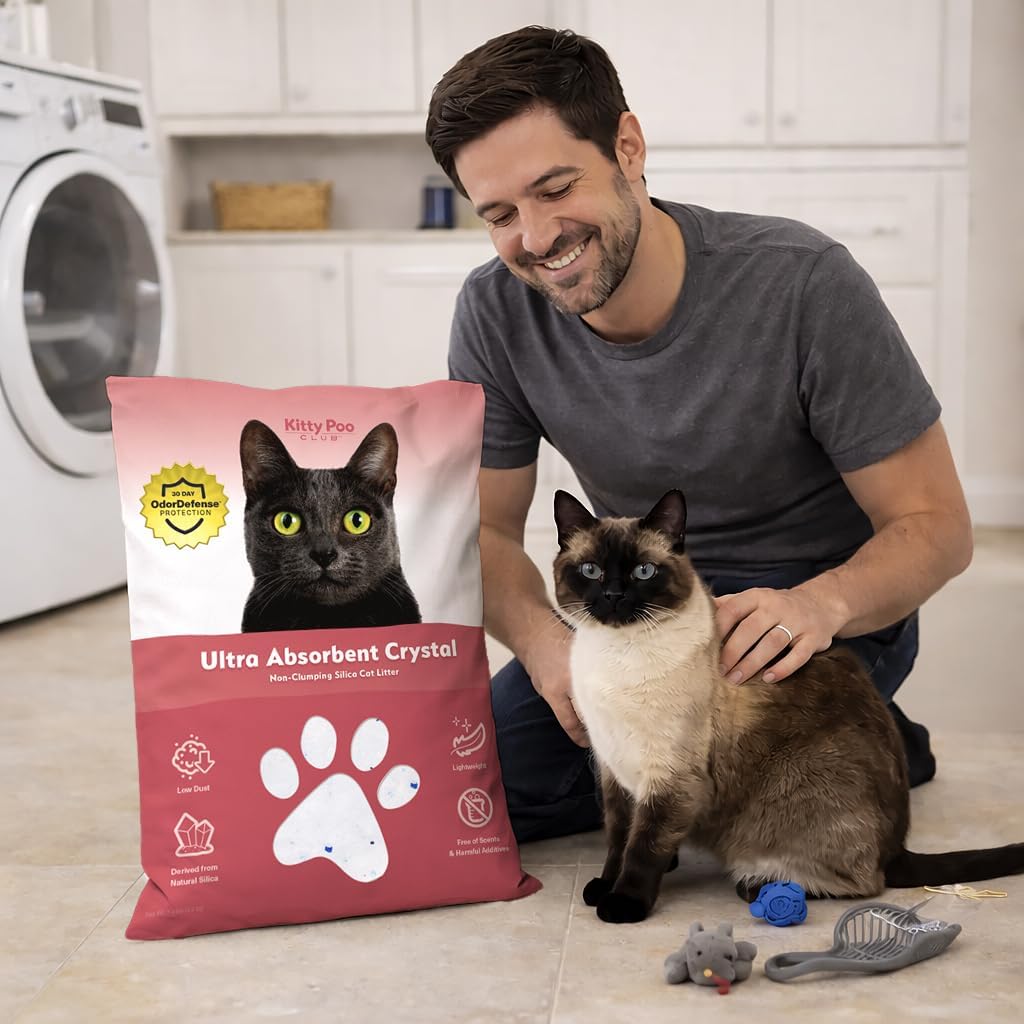 Kiity Poo Club Crystal Silica Cat Litter – Lightweight, Low-Dust, Fast-Absorbing Litter with Extended Odor Protection