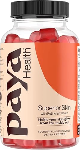 Gomitas de retinol y biotina para una piel clara y suave, cabello y uñas saludables  Suplemento con zinc, vitaminas A, E y C  Sin OMG, sin gluten, disponible en Yaxa Peru