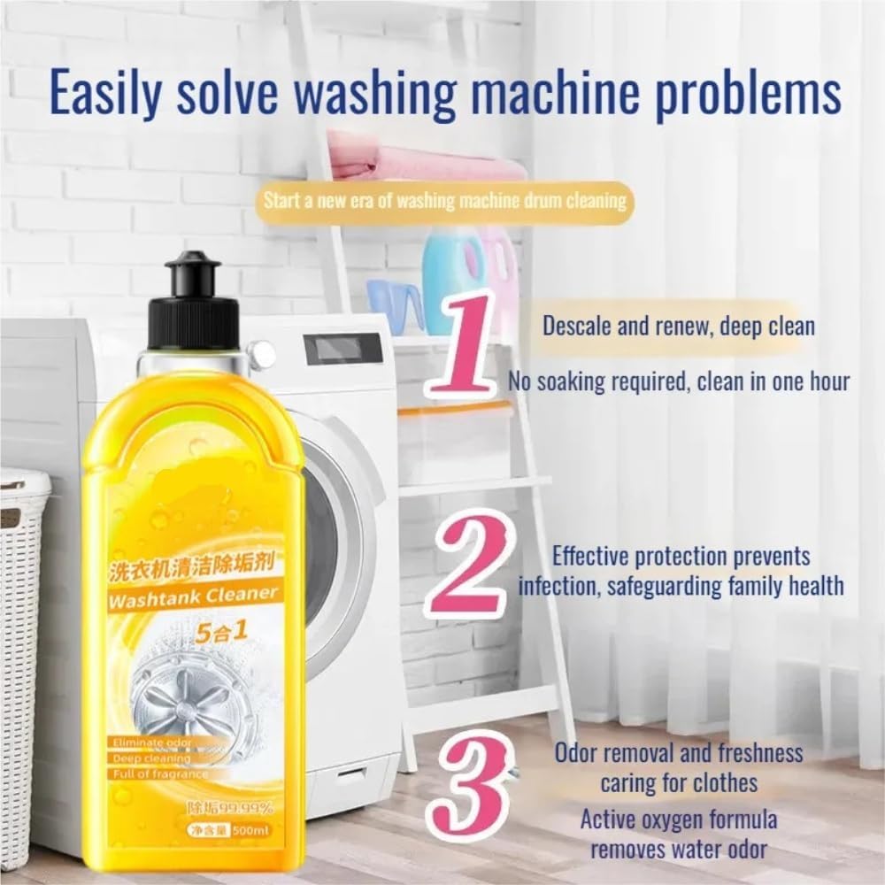 500ml Washing Machine Cleaner, Clean Drum Washer Tank Cleaner, Powerful Remover Scale Remover(500ML Sakura Flavor)