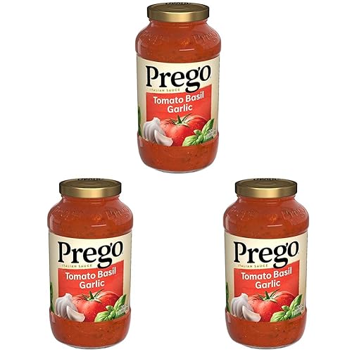 Prego Salsa italiana de tomate con albahaca y ajo, tarro de 24 onzas (paquete de 3)