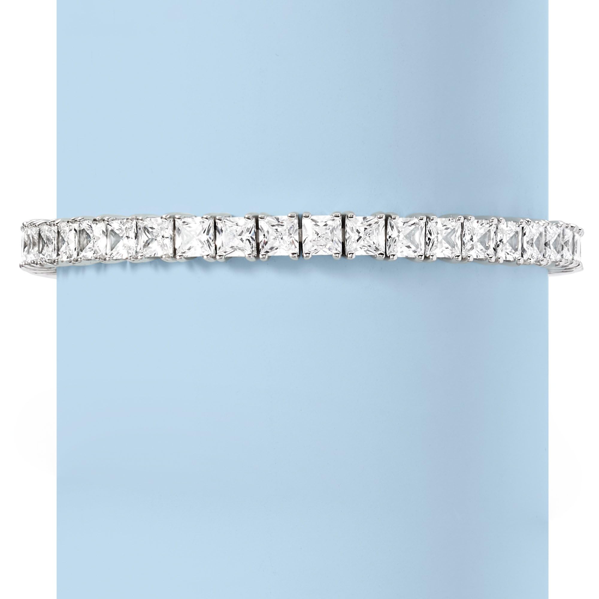 Ross-Simons 16.00 ct. t.w. Princess-Cut CZ Tennis Bracelet in Sterling Silver