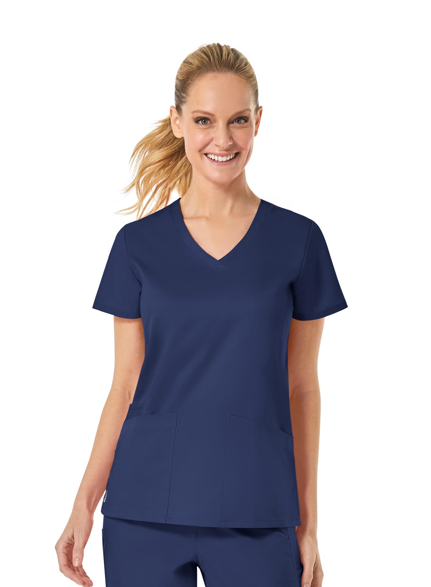 Maevn Women's Eon Back Mesh Panel Shaped V-Neck Top