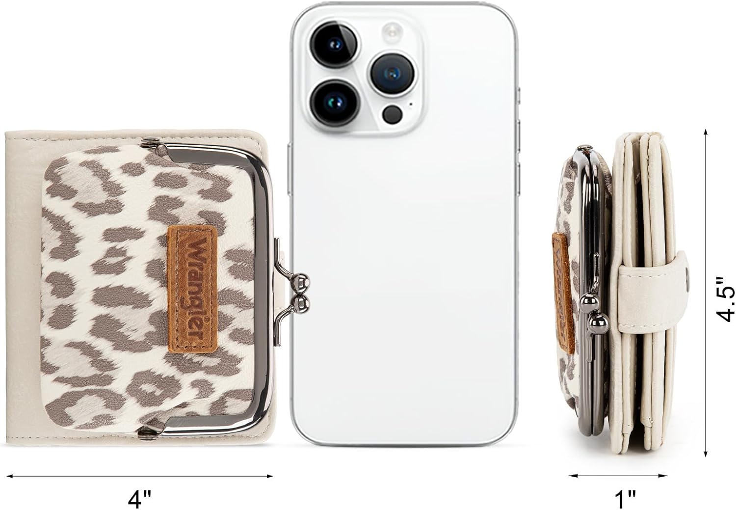 Montana West Wrangler Women's Wallet Leopard Print Wallets RFID-blocking Small Bifold Credit Card Holder with Kiss Clasp WG366-W116BG - Image 5