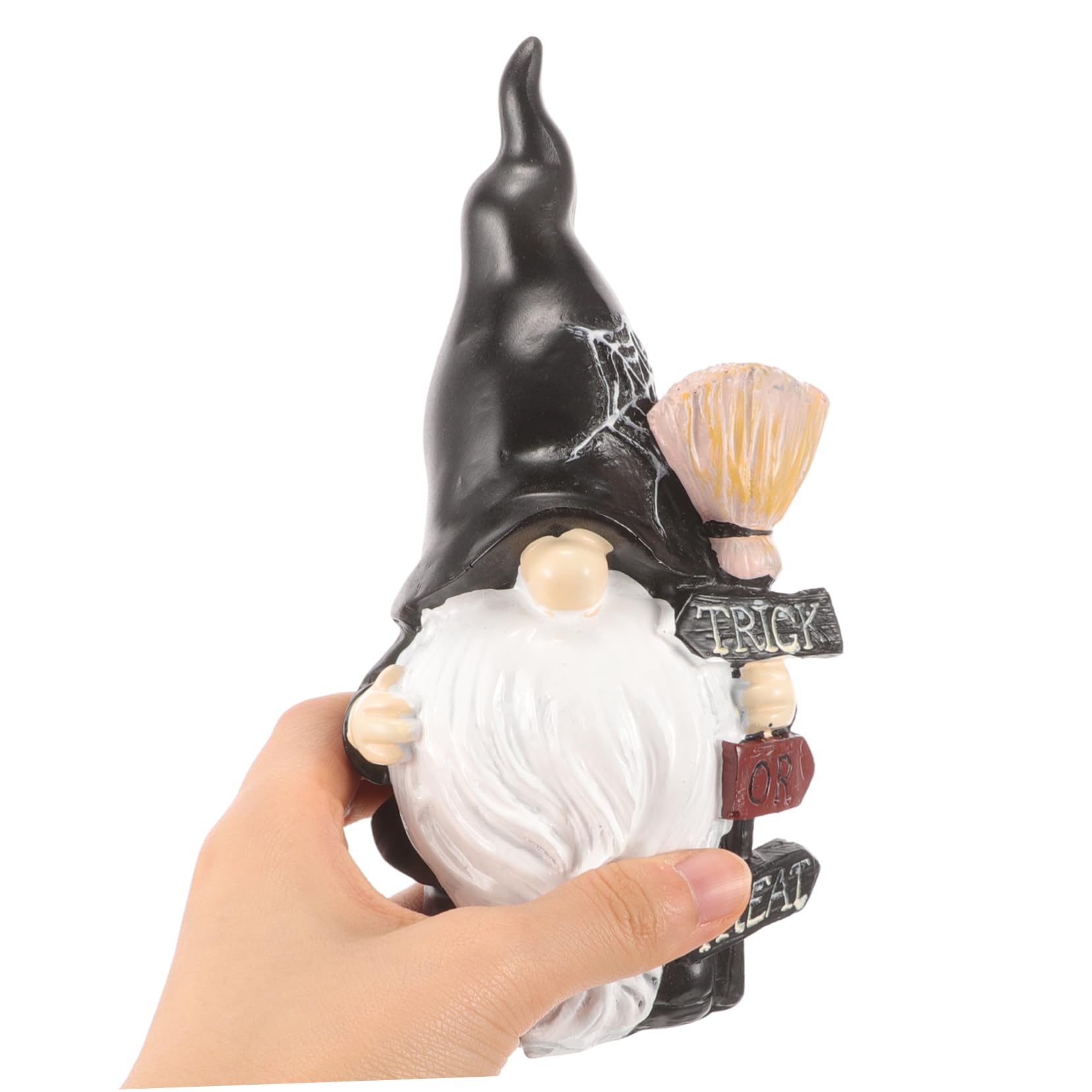 VANZACK Statue de GNOME de Jardin en Résine Noire pour Extérieur