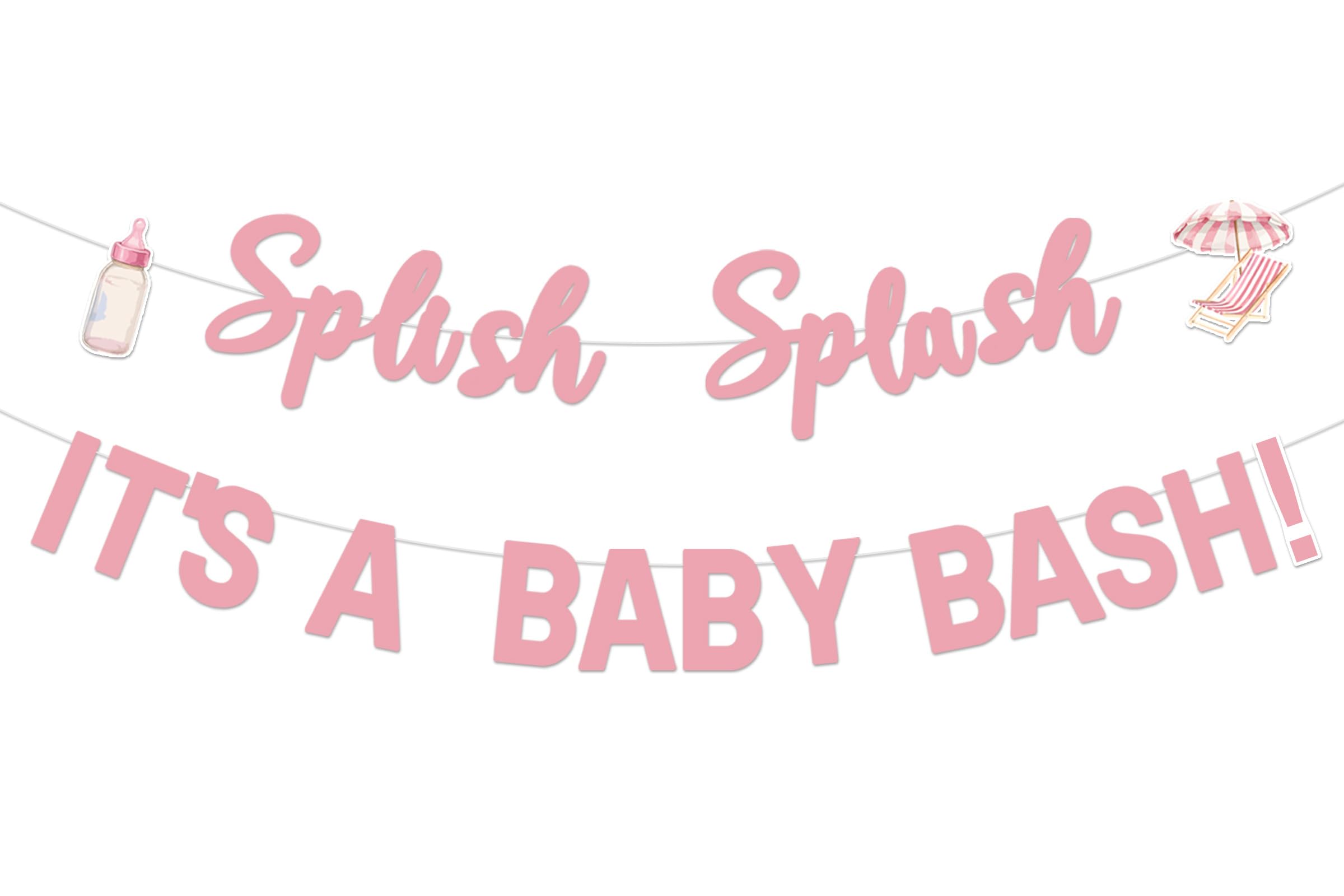 Splish Splash - Decoración para baby shower, decoración de fiesta de playa rosa, decoración de fiesta de playa Splish Splash It's a Baby Bash, decoración para niños, decoración de baby shower,