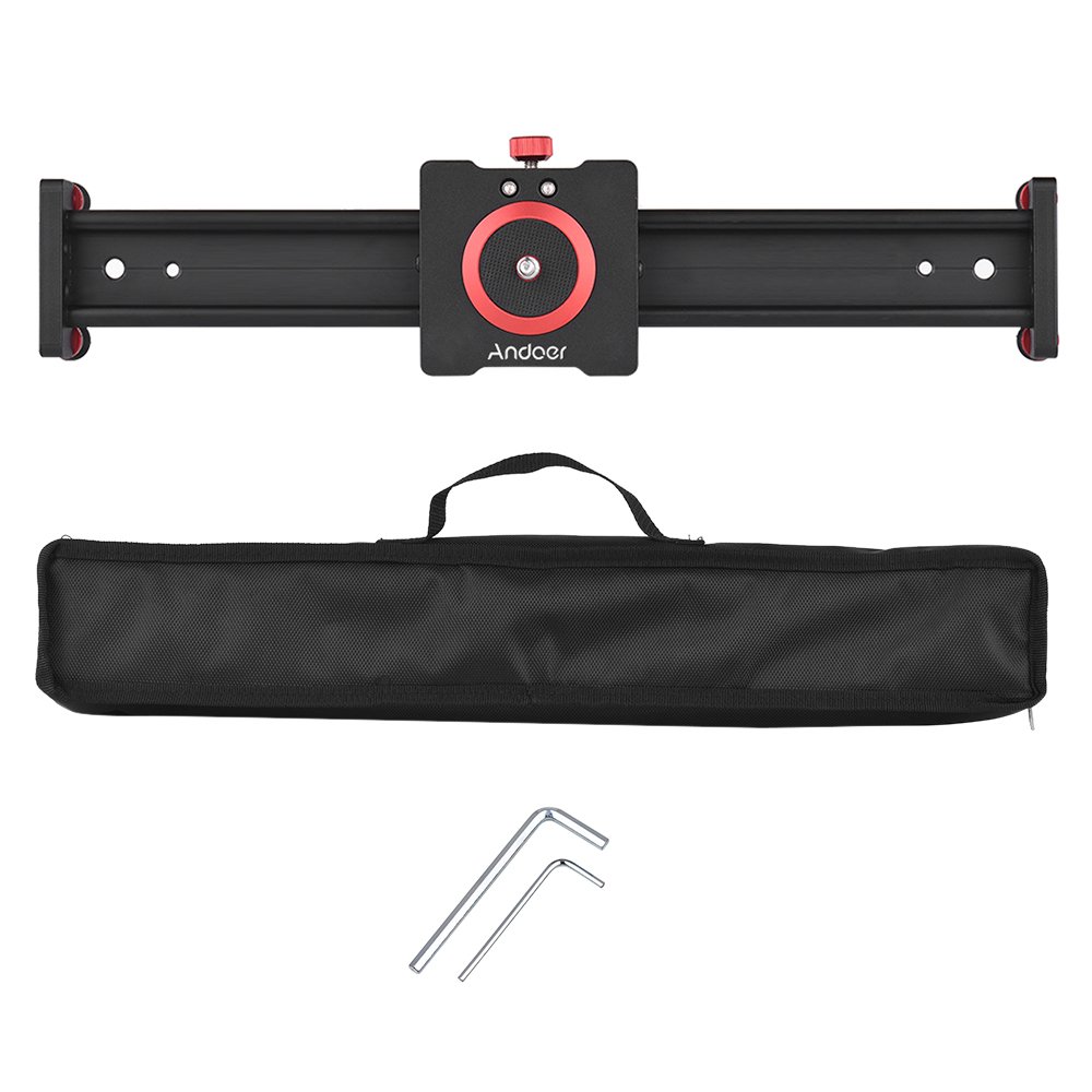 Andoer Motorisierter Kamera Slider 50CM - Dolly Rail aus Aluminiumlegierung für DSLR und Slot Kameras - Fotografie Video Slider mit 11lbs Tragkraft