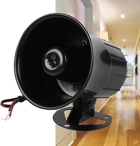 Miniatura 3 de Tosuny ES-626 sirena - 12V 110dB altavoz agudos Alarma de cuerno fuerte para seguridad al aire libre (negro)