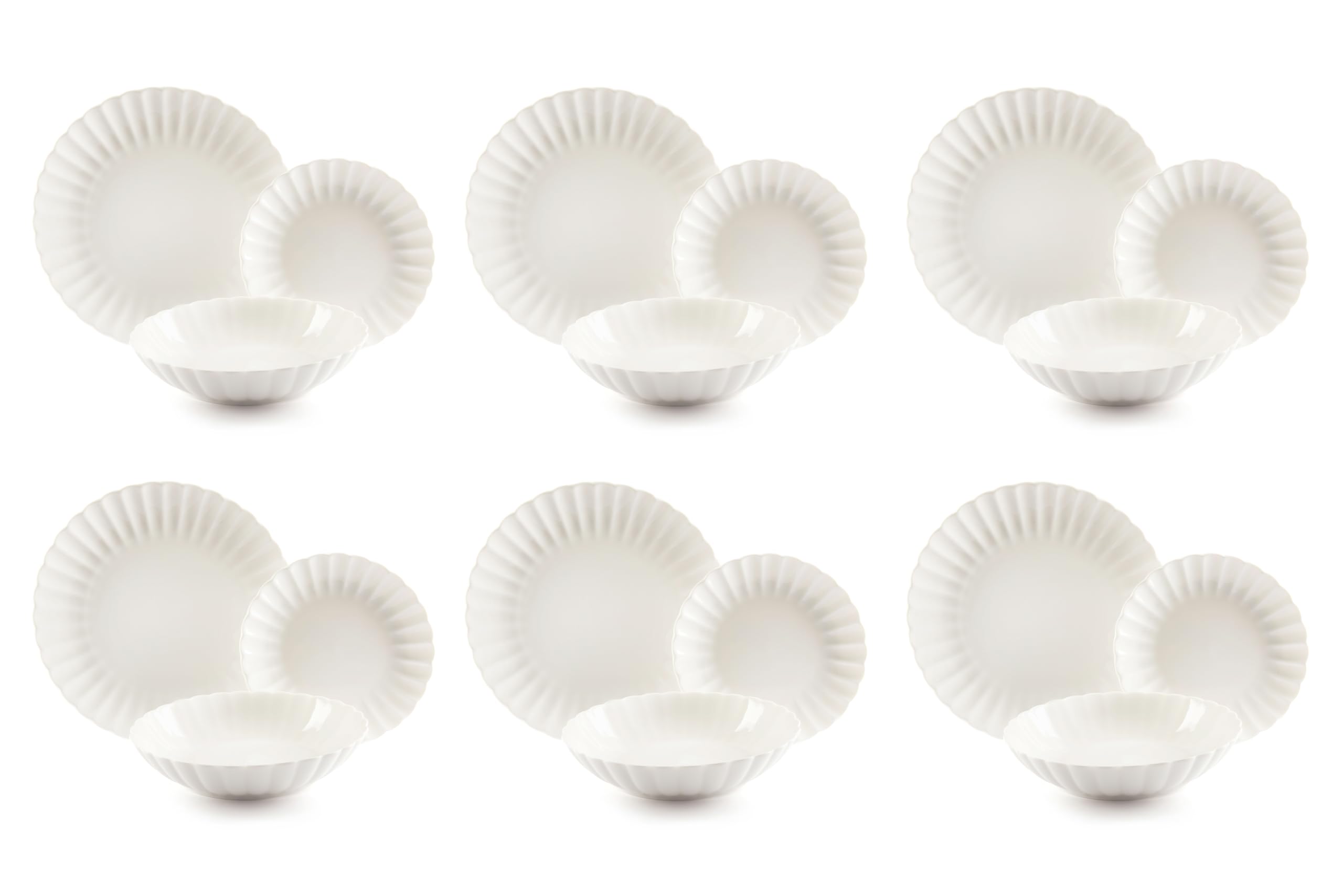 Excelsa Eliksir serwis obiadowy, 18 sztuk, biały, porcelana
