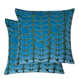 Tamaño: 50 x 50 cm ORLA KIELY Early Bird Velvet - Cojín (50 x 50 cm), color azul