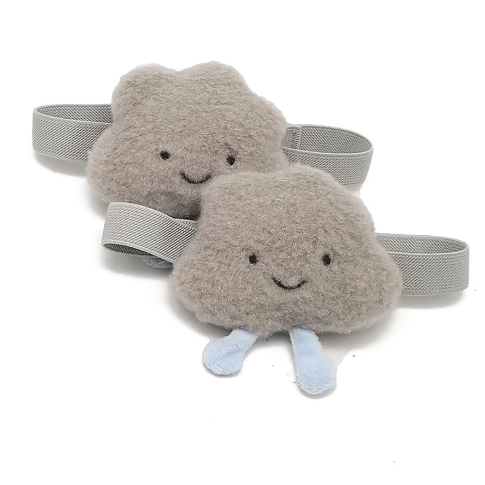 ONECHANCE 1 Pair Cartoon Curtain Buckle Tie Back Curtain Holdbacks Plush Animal Curtain Buckle for Kids Child Nursery Room Window Decorations (Clouds Grey, 1 Pair)