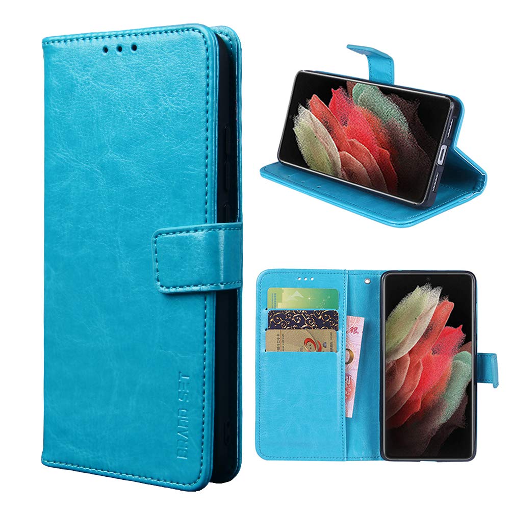 TIANJIfor Redmi Note 10 5G Case Leather Wallet Case Flip Stand View Cover with Card Slots Compatible with Redmi Note 10 5G Phone Cover, Blue