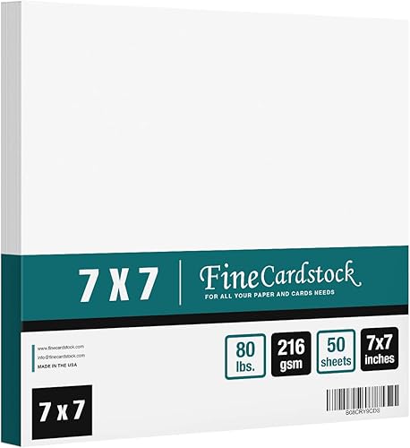 Miniatura 8 de Cartulina cuadrada de 11 x 11 pulgadas  Papel de cartulina gruesa blanca con cubierta de 80 libras, acabado liso, para álbumes de recortes, artes y