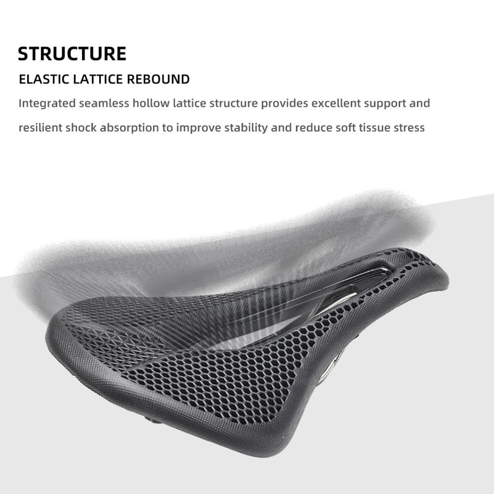 Selle VTT Carbone NIDONE – Creux, Ergonomique – 28 X 13,5 Cm – Ultra-légère – Absorbe Les Chocs