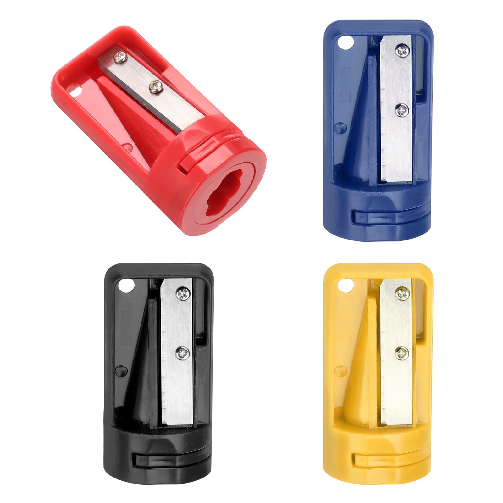 4 Sacapuntas De Carpintero QUARKZMAN - Para Lápices Planos, Manual Y Portátil - Ideal Para Carpinteros, Constructores, Ingenieros